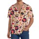 thumbnail image 1 of Balery gold Skull Guitar record Camisa Casual de Manga Corta con Botones para Hombre, Texturizada, Estilo Cubano, para Playa, Verano-4X-Large, 1 of 5