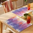 thumbnail image 4 of Watercolor Forest Silhouette Placemats Set of 4 Retro Abstract Forest Trees Cream Place Mats Indoor Wipeable Table Mats Washable Dining Table Placemats for Kitchen Holiday Party Home Decor 13x19 Inch, 4 of 9