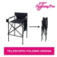 thumbnail image 2 of TuscanyPro Houdini Tall Director Chair - Set of 2 Quad Style, Super Compact Telescopic Folding Design with Jet Black, Anodized Aluminum Frame - Your Name/Logo Imprinted, 2 of 7