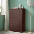 thumbnail image 3 of Gymax 5 Tiroirs Commode Coffre Unité de Stockage avec Lisse Glissière Marron, 3 of 10