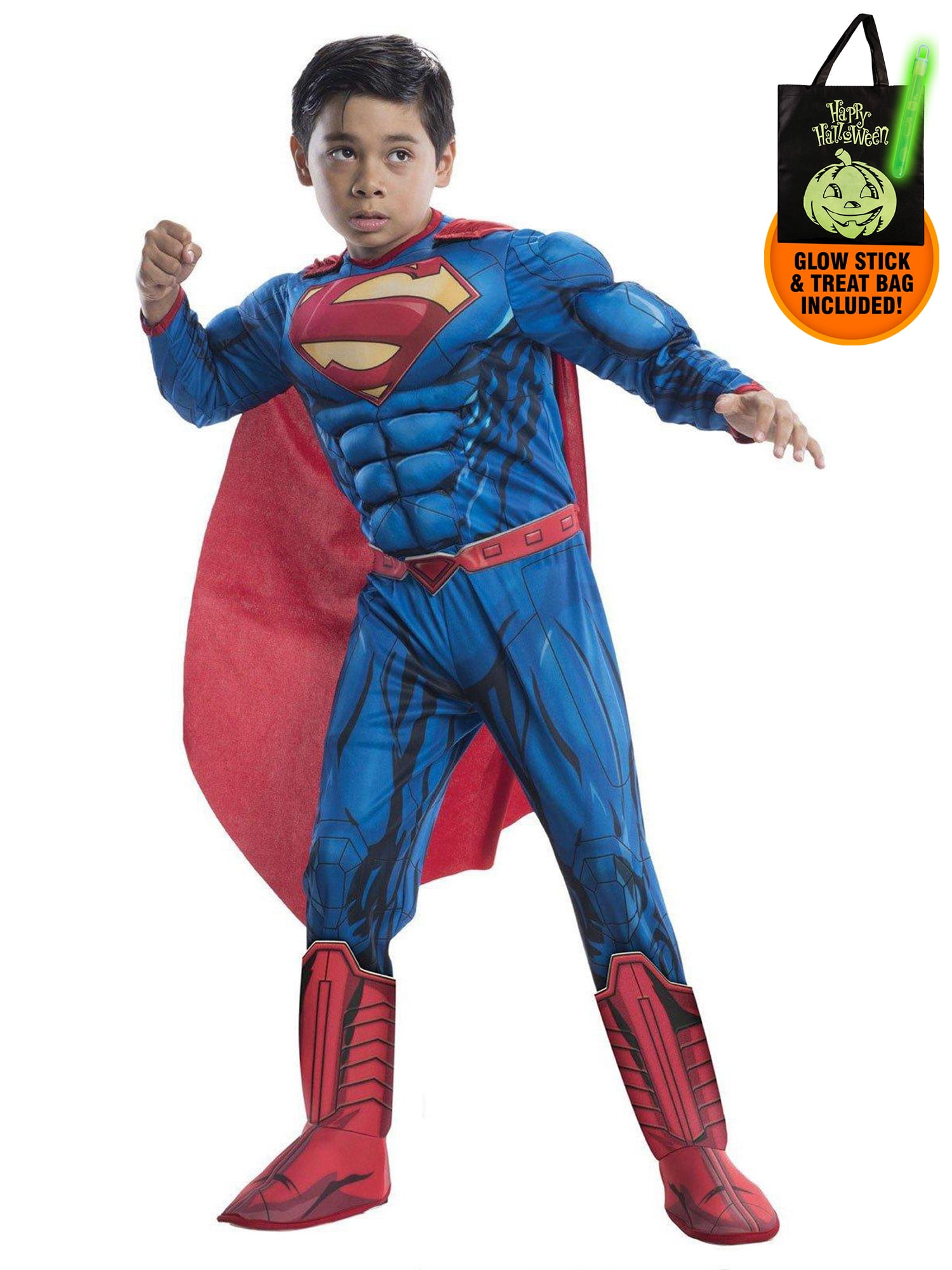 Deluxe Superman Costume For Kids Treat Safety Kit-M - Walmart.com ...