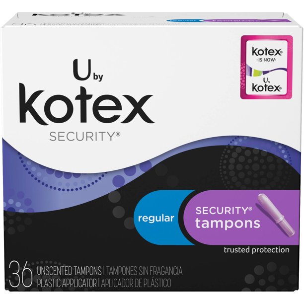 U by Kotex Security, Regular Tampons, 36 Count