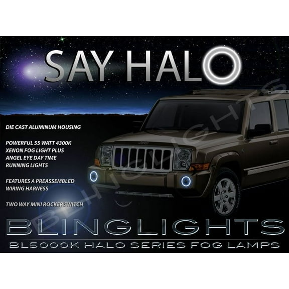 2006-2010 Jeep Commander Halo Angel Eye Bumper Fog Lamps Lights Kit