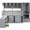 thumbnail image 3 of JERFIT Full Wood Loft Bed with Desk, Drawers, Shelves, Gray, 3 of 8