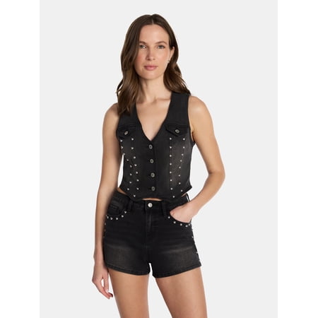 Madden NYC Women's Studded Vest, Sizes XXS-XXL
