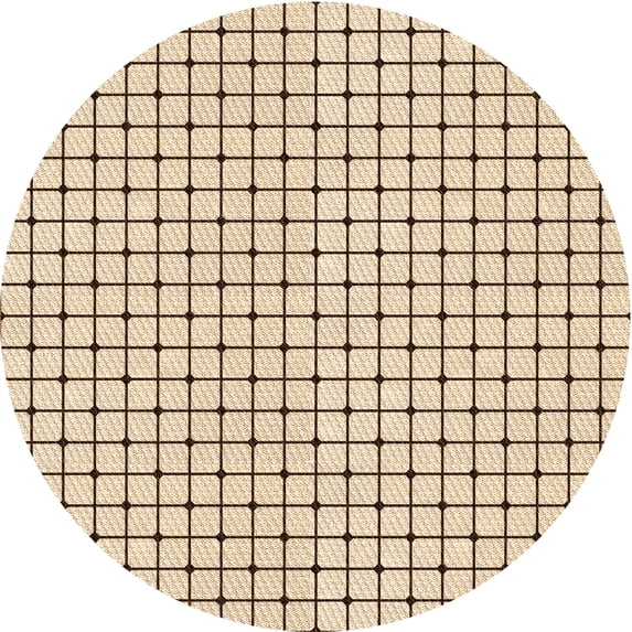 Ahgly Company Machine Washable Indoor Round Transitional Copper Brown Area Rugs, 4' Round