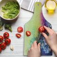 thumbnail image 3 of Flower Cutting Board, Ivy Floral Beauty in Spring Blooming Nature Soft Calm Paradise Print, Tempered Glass Cutting and Serving Board, Wine Bottle Shape, Purple Yellow Multicolor, by Ambesonne, 3 of 5