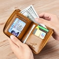 thumbnail image 4 of Mens RFID Blocking Leather Wallet Credit Card ID Holder Zipper Purse Waterproof, 4 of 8