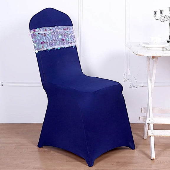 BalsaCircle 50 Iridescent 10" Big Payette Sequined Chair Sashes Catering
