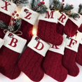 thumbnail image 2 of Calcetines de punto con alfabeto navideño Adornos para árboles de Navidad Decoraciones navideñas para el hogar 2024 Noel Año Nuevo 2025 Regalo de Navidad, 2 of 5
