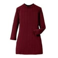 thumbnail image 4 of TBWNWG Girls Slim Fit Bodycon Dress Winter Warm Stretchy Turtleneck Long Sleeve Casual Outfit for Toddlers And Kids With Soft for Daily Wear Holiday Party,Sizes 8-9 Years, 4 of 5