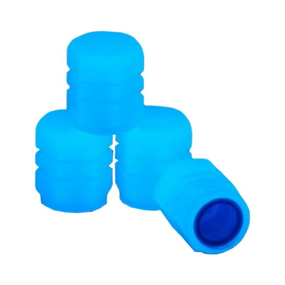 Aoanydony Pack of 4 Universal Car Tire Valve Stems Cap Luminous Vehicle Rim Cover Automobile Protector Replacement Parts Blue