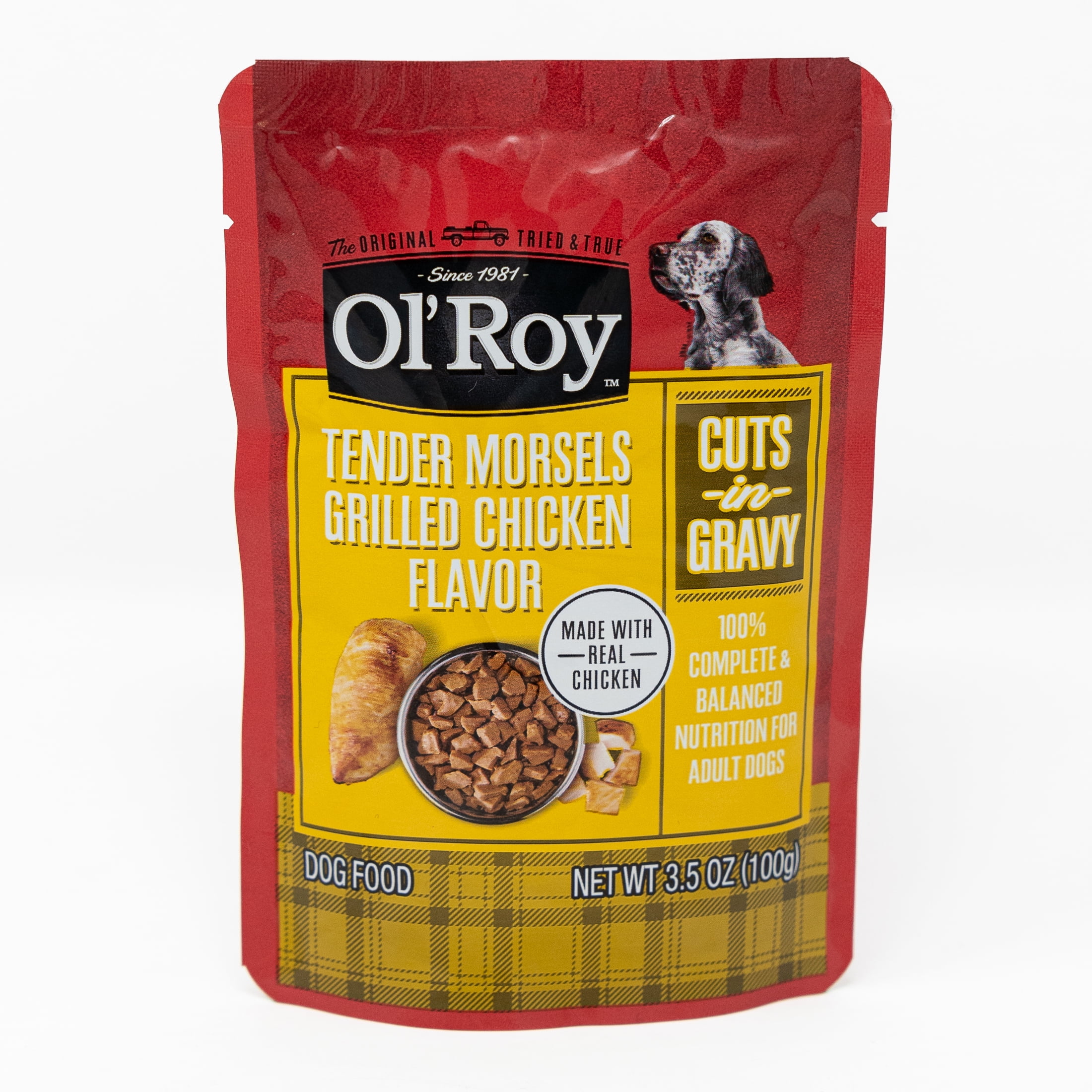 (5 pack) Ol' Roy Grilled Chicken Morsels in Gravy Dog Food, 3.5 oz