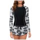 thumbnail image 1 of MKLEKYY Trajes De Baño Completo Mujer Women 2 Piece Long Sleeve Rash Guard With Built In Bra Swimsuits Upf 50+ Swim Shirt With Boyshort Bottom, 1 of 5
