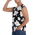 thumbnail image 3 of Haiem Men's Lilies Flowers Print Tank Tops Summer Sleeveless Cut Off Workout T-Shirts Fitness Vest Athletic Undershirts-X-Large, 3 of 8