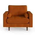 thumbnail image 2 of Pemberly Row Contemporary Performance Velvet Arm Chair in Orange, 2 of 4