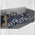 thumbnail image 6 of Narwhal Soft Flannel Fleece Throw Blanket, Arctic Ocean Fauna School of Fish and Jellyfish Sketch, Cozy Plush for Indoor and Outdoor Use, 50" x 60", Royal Blue Baby Blue, by Ambesonne, 6 of 6