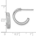 thumbnail image 6 of Auriga Fine Jewelry 925 Sterling Silver Rhodium-plated CZ 14x3.5mm C-Hoop Post Earrings for Women, 6 of 6