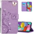 thumbnail image 1 of LEMAXELERS Samsung Galaxy A71 Wallet Case PU Leather Magnetic Bling Diamonds Embossed Butterfly Case with Card Slots, 1 of 5
