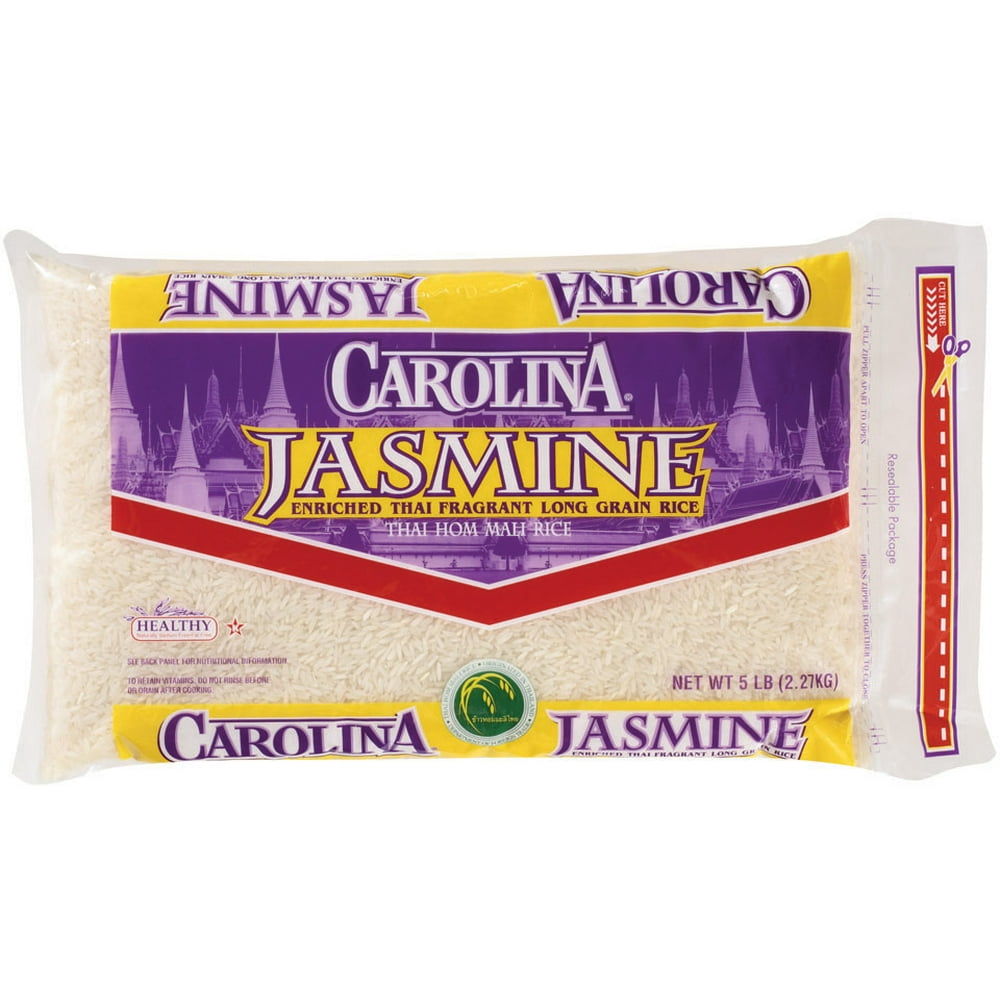 Carolina Jasmine Rice, Thai Fragrant Long Grain Rice, 5 Lb Bag