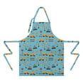 thumbnail image 2 of Cartoon Construction Vehicles Barriers Blue Apron-Garden Aprons for Women with Pockets-Cotton Linen Waterproof Kitchen Cooking Gardening Aprons Adjustable for Kitchen,Cooking,BBQ and Salon 33x27 Inch, 2 of 7