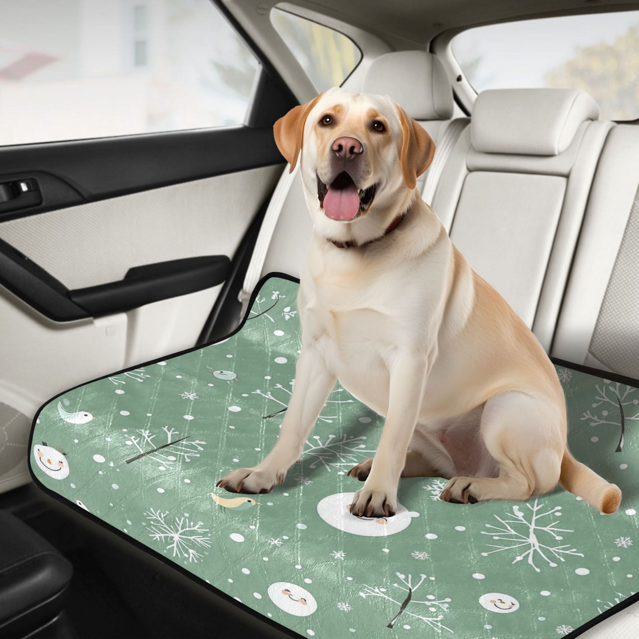 Washable Pet Pee Pads with Super Absorbent Reusable Training Pads for Dogs & Cats Cartoon Winter Elements