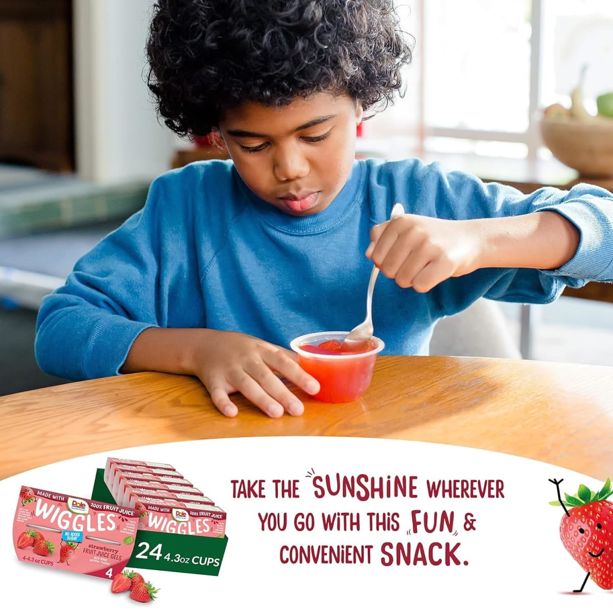 (4 pack) Dole Wiggles Strawberry Fruit Juice Gels, 4.3 oz Cups (4 Pack)