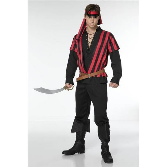 Sky Hosiery 76610-XL Mad Pirate Costume, Black & Red - Extra Large - 4 Piece