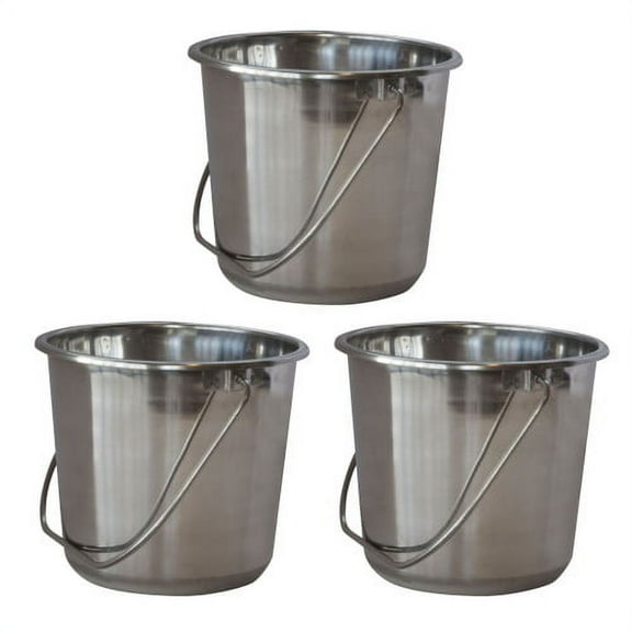 AmeriHome Small Stainless Steel Bucket Set 3 Pc SSB132SET