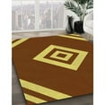 thumbnail image 3 of Ahgly Company Machine Washable Indoor Square Transitional Caramel Brown Area Rugs, 4' Square, 3 of 7