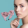 thumbnail image 2 of Unique Bargains 1 Pc Bow Wide Headbands for Women Pink Purple, 2 of 6