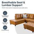thumbnail image 5 of Caberryne Leather Sectional Sofa for Living Room Furniture Set ,Sectional Couch Set L Shape Sofa with Storage Ottoman for Living Room/Apartment（Ginger,Facing Left Chaise）, 5 of 6