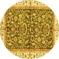 thumbnail image 1 of Ahgly Company Indoor Round Abstract Yellow Modern Area Rugs, 7' Round, 1 of 4