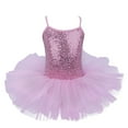 thumbnail image 2 of Yruioon Toddler Girls Sequins Camisole Ballet Dance Leotards Tulle Tutu Dress Gymnastic Dancewear Pink 11-12, 2 of 7