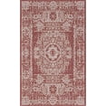 thumbnail image 2 of Unique Loom Traditional Collection Distressed Vintage Medallion Transitional Indoor and Outdoor Flatweave Area Rug, 5 x 8 Feet, Rust Red/Gray, 2 of 4