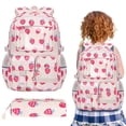 thumbnail image 2 of Trendy Tool Kit for Home, Strawberry Print Backpack Aesthetic Nylon Rucksack Cute Backpack Set Casual Daypack, 2 of 6