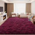 thumbnail image 5 of Janvonne 8x10 Fluffy Burgundy Red Area Rug for Bedroom Living Room Soft Fuzzy Rugs Non-Shedding Indoor Plush Rug for Nursery Kids Room Dorm Room Home Decor, High Pile Shaggy Floor Carpets, 5 of 8