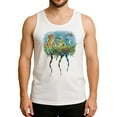 thumbnail image 2 of Solar Activated Tank Top for Men - UV Reactive Color Changing Shirt Sunlight Responsive Graphic, Reggae Iguana X-Large, 2 of 2