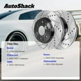 thumbnail image 3 of AutoShack Front Vented & Rear Vented Drilled & Slotted E-Coated Brake Rotors 4-PC Set Replacement for 2002-2005 GMC Envoy 2002-2005 Chevrolet Trailblazer 2004-2006 Isuzu Ascender ShadowGuard, 3 of 5