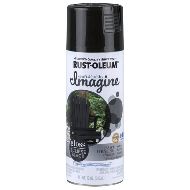 RustOleum Craft & Hobby Imagine Gloss Eclipse Black Spray Paint, 12 Oz