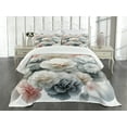 thumbnail image 2 of Ambesonne Pink Quilted Bedspread Set 3 Pcs, Dreamy Huddle of Carnation Art, Queen Size, Dark Sea Green Pale Khaki, 2 of 4