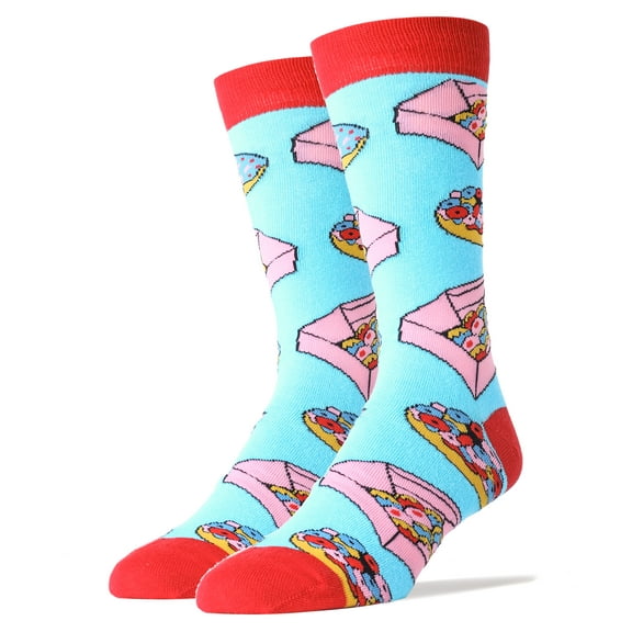 Oooh Yeah Men's Funny Crew Socks, Crazy Cool Dress Socks, Donut Box, One Size