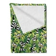 thumbnail image 2 of Lemur Soft Flannel Fleece Throw Blanket, Exotic Jungle Eyes Repetitive Print, Cozy Plush for Indoor and Outdoor Use, 50" x 70", Fern Green Dark Grey, by Ambesonne, 2 of 5