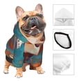 thumbnail image 3 of Goofa Artistic Orange Carnation Skull Pattern Small Dog Sweater Hoodies Pet Grey Hooded Soft Fleece Sweatshirts with Pocket Fall Winter Puppy Cat Sweaters Warm Clothes-Large, 3 of 8