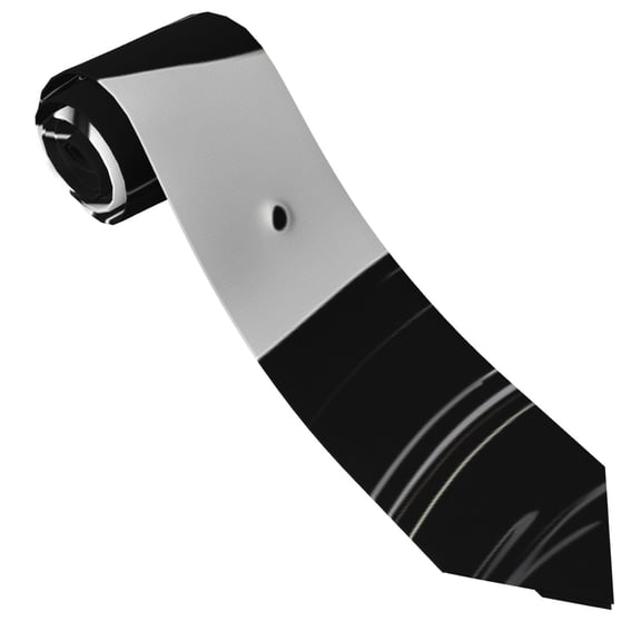 Xecao Abstract Black White Swirls Print Tie For Men Necktie Woven Jacquard Neck Ties,Classic Men's Tie