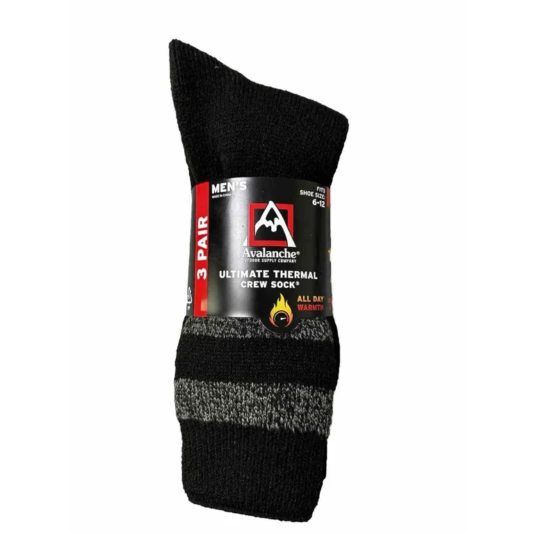Avalanche Ultimate Thermal Socks Pair Pack, Men's Size 6-12