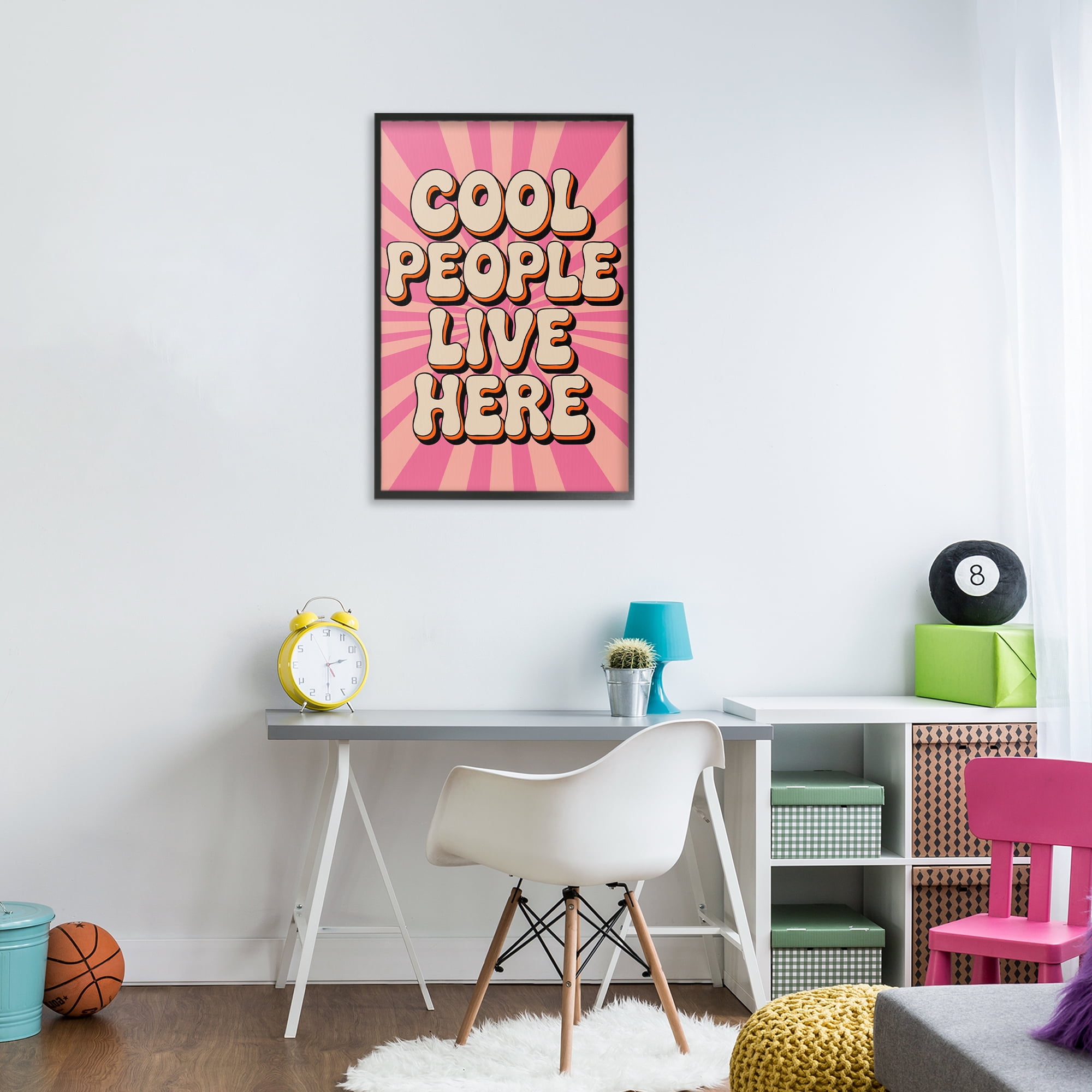 Stupell Industries Groovy Cool People Live Here Black Framed Giclee Art, design by Andreas Magnusson