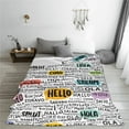 thumbnail image 3 of Yiaed Hello Pattern Fleece Throw Blanket,Fleece Throw Blankets for Couch & Bed All Season Use -80"x60", 3 of 6