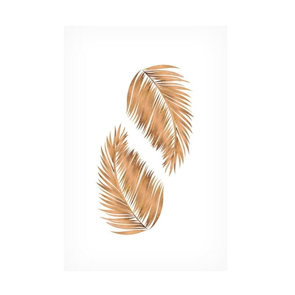 Trademark Fine Art Sarah Manovski Golden palms white copper 2 Canvas Wall Art