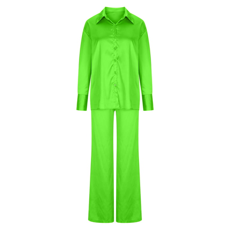 Green Pajama Set - Two-Piece Pajama Set - Satin Pajama Set - Lulus